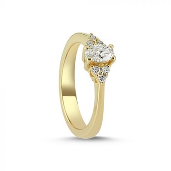 14 kt rødguld Dahlia ring med i alt 0,35 ct diamanter Wesselton SI